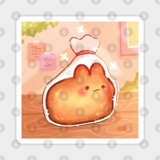 Cute Bunny Loaf Bread with Background - Cute Food - Magnet | TeePublic