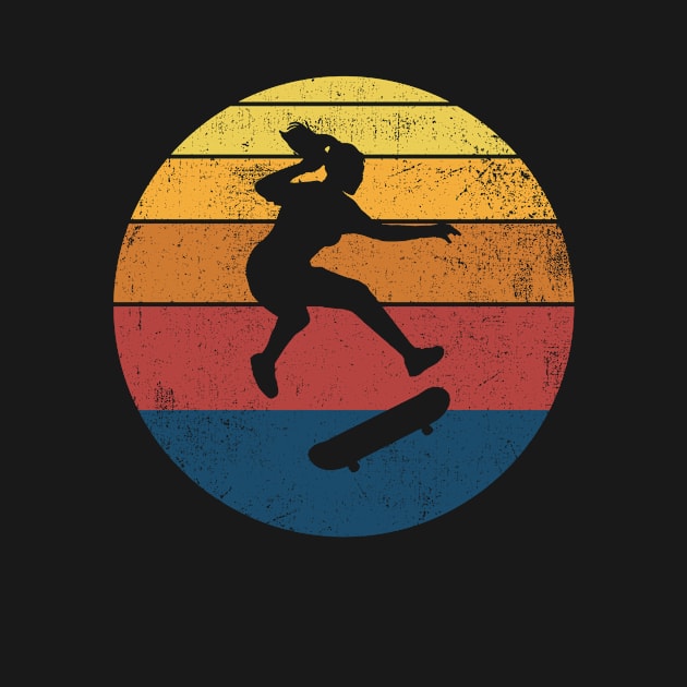 Skating Skater Girl Retro Vintage by CreativeGiftShop