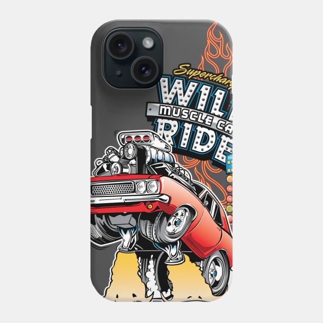 Hot Rod Wild Ride Muscle Car Phone Case by thatscool