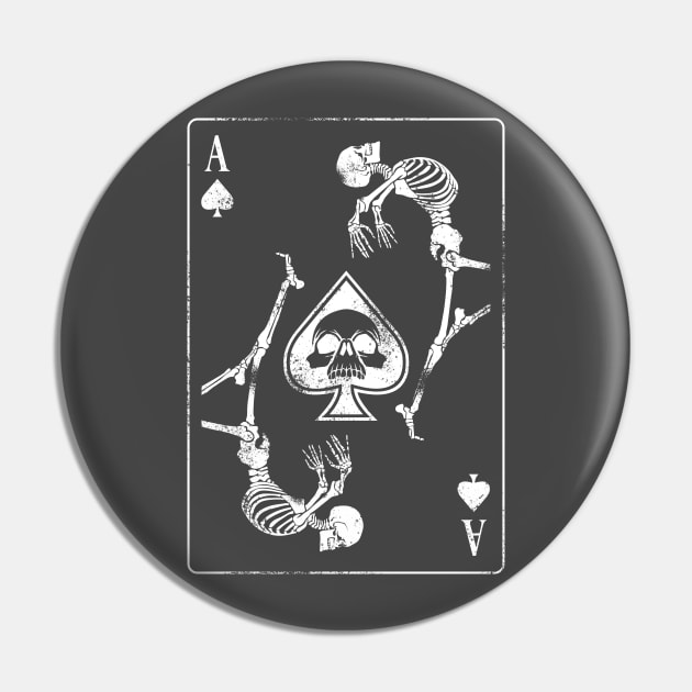 Ace Of Spades Card Goth Punk Shark Gambler Funny Skeleton Pin by Blink_Imprints10