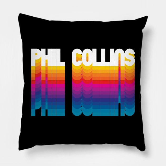 Retro Phil Proud Name Personalized Gift Rainbow Style Pillow by Time Travel Style