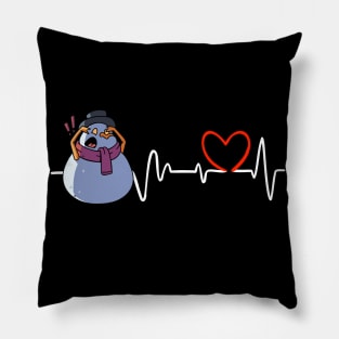 Heartbeat Christmas Snowman Face Warming Up Heart Frequency Pillow