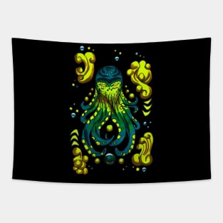 Tribal Blue Cthulhu Tapestry