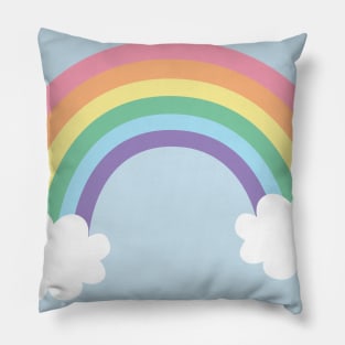 Pastel Rainbow Clouds Kawaii Cute Pillow