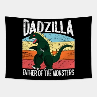 Dadzilla Father Of The Monsters Retro Vintage Sunset Tapestry