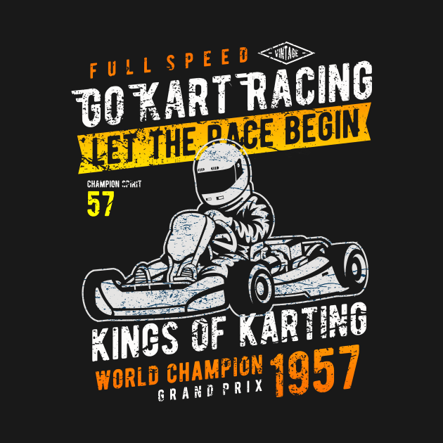 Vintage Go Kart Racing Champion by printjobz