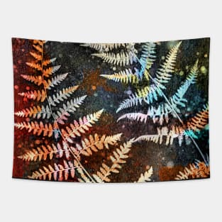 Rust fern print Tapestry