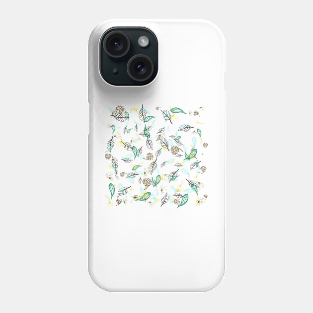 Hello Autumn, autumn leaves and flowers, botanical print Phone Case by KINKDesign