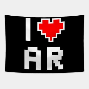 I Love Arkansas - Pixel heart for Arkansan gamer Tapestry