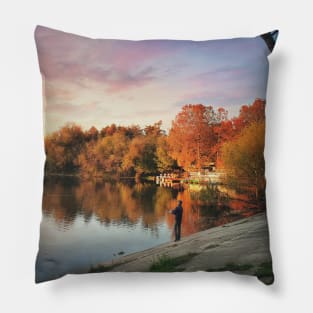 autumn fishing Pillow