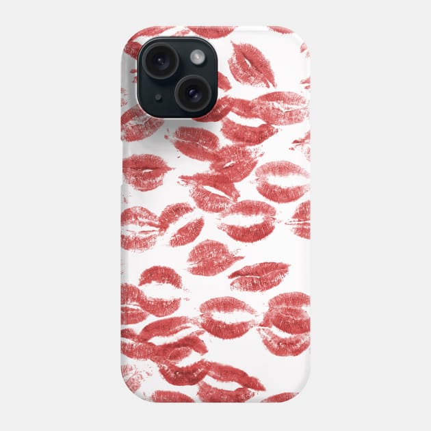 Red Kiss Lipstick Pattern Phone Case by YourGoods