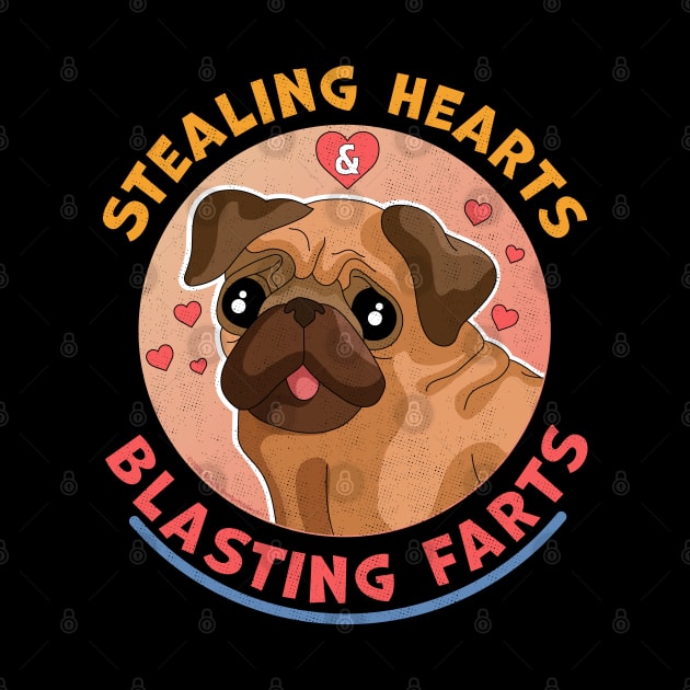 Stealing Hearts And Blasting Farts Dog Pug Valentine's Day by OrangeMonkeyArt