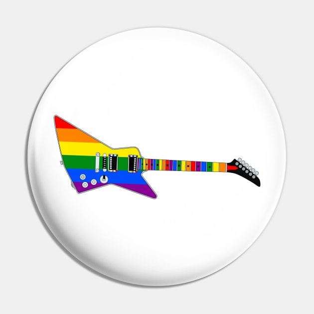 Pride Flag Electric Guitar Pin by Kassi Skye