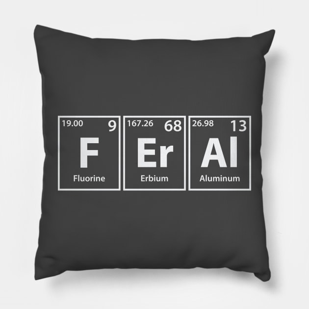 Feral (F-Er-Al) Periodic Elements Spelling Pillow by cerebrands