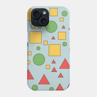 Geometric Harmony: Random Arrangement of Squares, Triangles, and Circles Phone Case