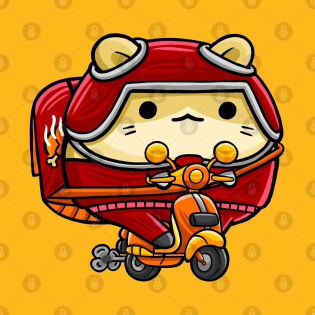 Cute Hamster Food Delivery Driver by MEDZ