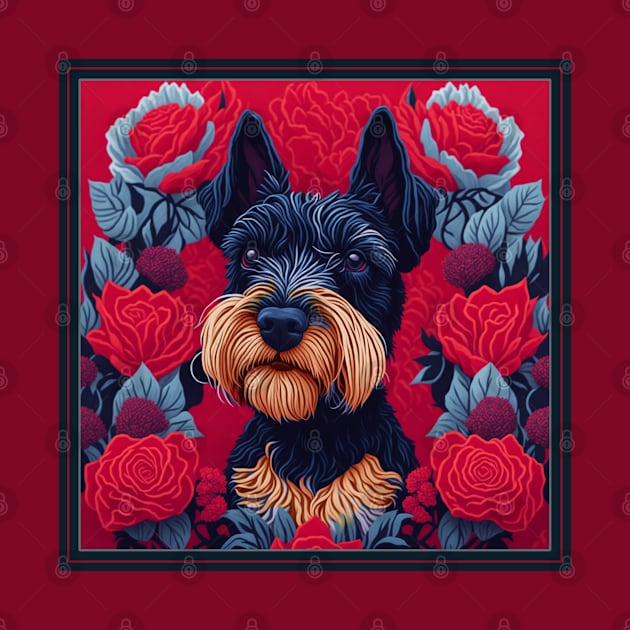 Miniature schnauzer, dog. style vector (red version miniature schnauzer) by xlhombat