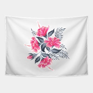 Hibiscus Floral - Light Grey / Pink Tapestry