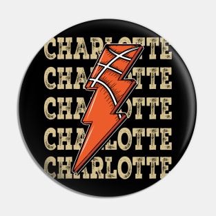 Funny Sports Charlotte Proud Name Basketball Classic Pin