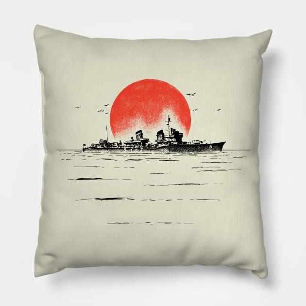 WW2 Japanese warships Pillow by TrocaBoo