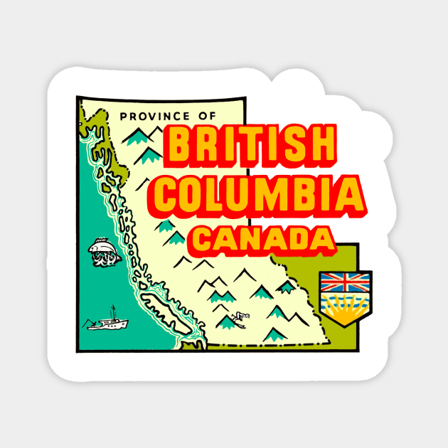 Vintage British Columbia Decal Magnet by zsonn