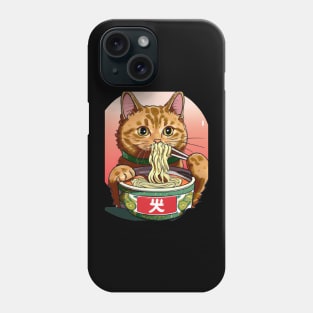 Cute Cat eating Ramen Phone Case