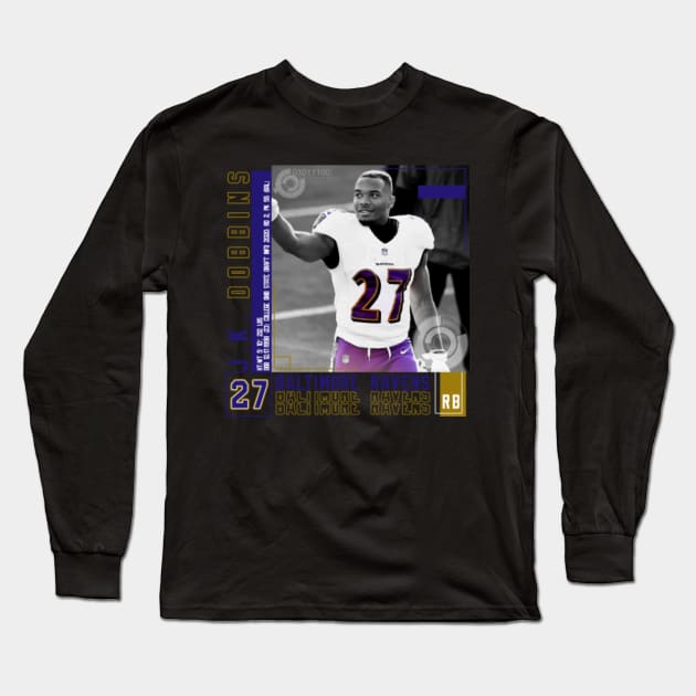 J.K. Dobbins Football Edit Tapestries Ravens Long Sleeve T-Shirt