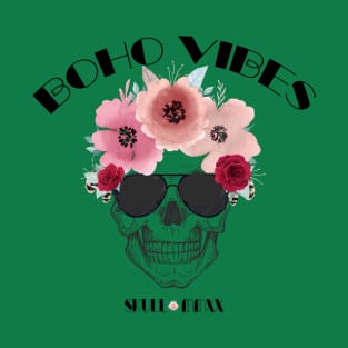 Boho Vibes - skull with sunglasses T-Shirt