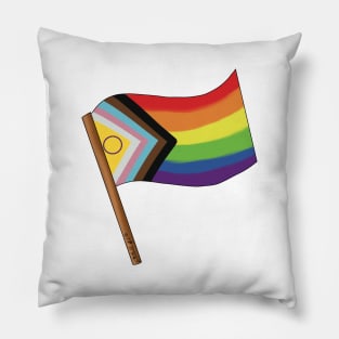 Intersex inclusive Progress Pride Flag Pillow