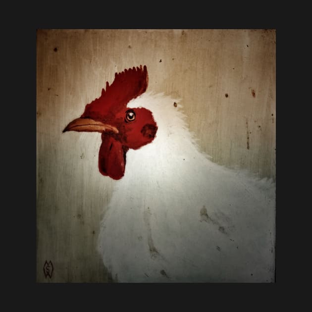 The Grungy White Rooster by Matt Starr Fine Art