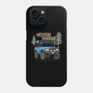 Toyota Land Cruiser Weekend Wanderer - Pacific Ocean Blue Toyota Land Cruiser for Outdoor Enthusiasts Phone Case