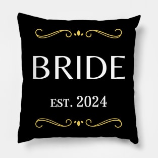 bride to be - to be bride est 2024 Pillow