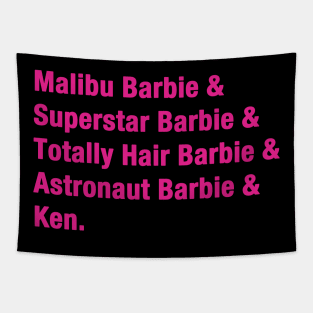 Barbie and Ken Pink Tapestry