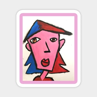 PInk Face Garbage Lady Magnet