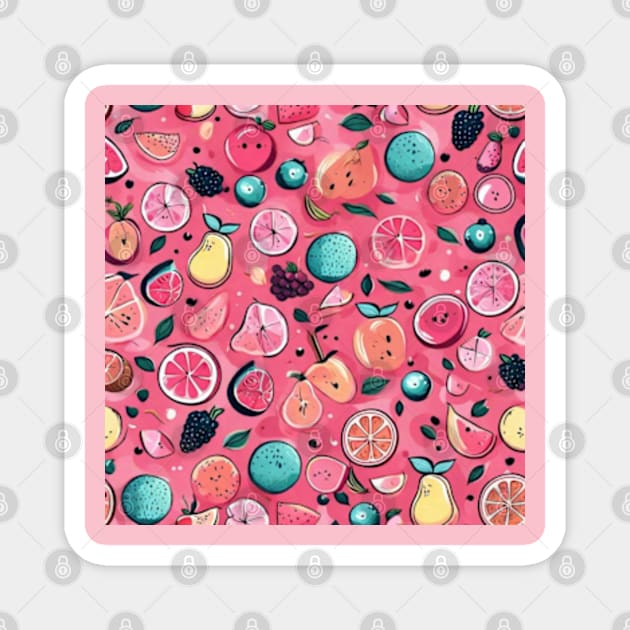 Cute fruits patterns, cute colorful fruits pattern gift ideas Magnet by WeLoveAnimals