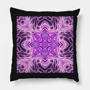 Dramatic Purple Pink Hearts and Lights Kaleidoscope Pillow