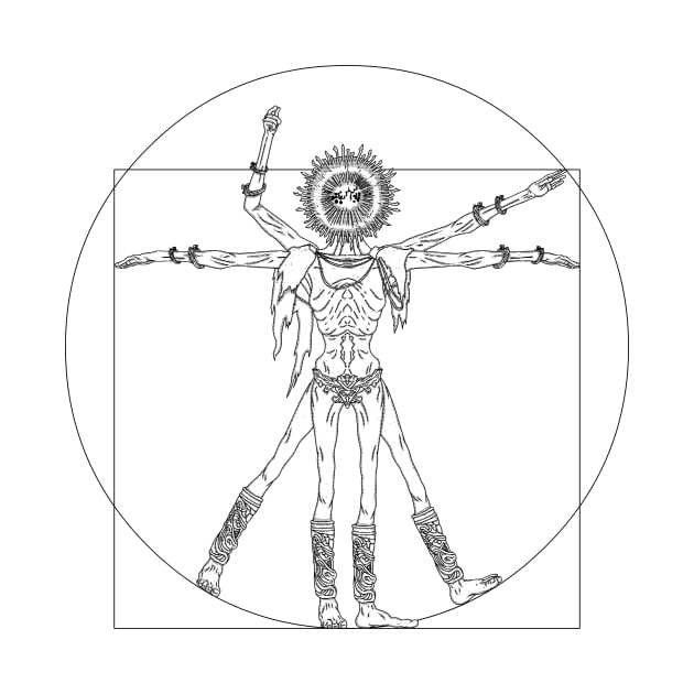 Gold Mask x Vitruvian Man (White) by AdmiralFlapPlak