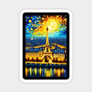 Starry night paris Magnet