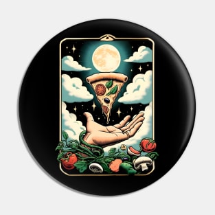 hand presenting a pizza tarot card 2024 Pin