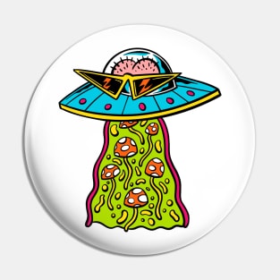 Mushroom Flying Saucer Pin