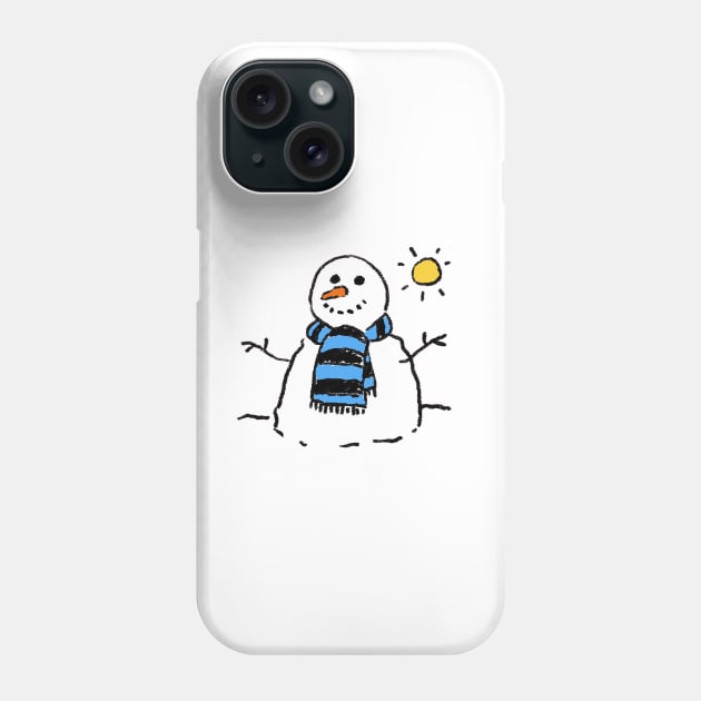 Snowman on a Sunny Winter's Day Phone Case by NigelSutherlandArt