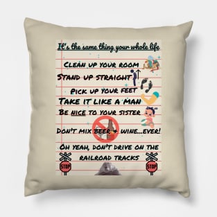 Phil Connors' Rules to Live By ~ Pillow