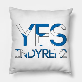 YES INDYREF2, Pro Scottish Independence Saltire Flag Text Slogan Pillow