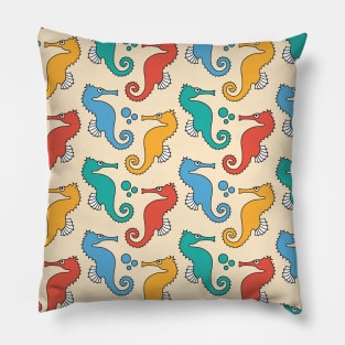 Seahorses Yellow Pillow