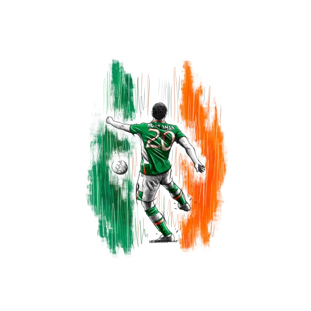 Wes Hoolahan - Ireland Euro 2016 Football Artwork by barrymasterson