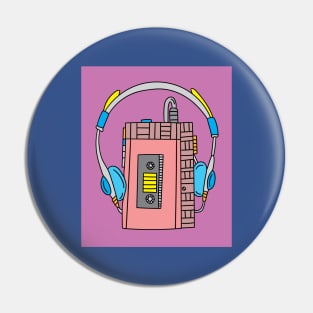 Old Colorful Stylish Retro Music Radios Pin