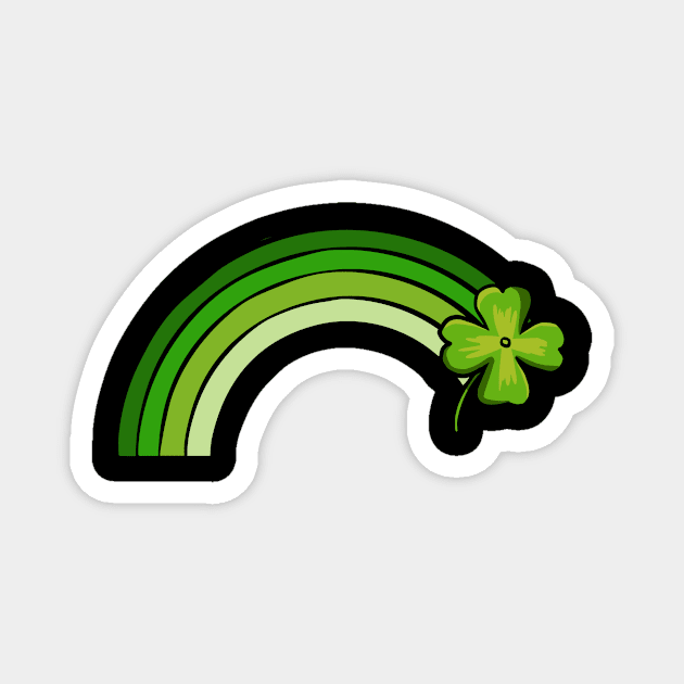 St Patricks Day Green Shamrock Rainbow Design Magnet by New East 