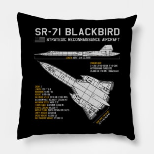 SR-71 Blackbird Blueprint US Aircraft Plane Airplane Pillow