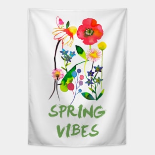 Happy Spring Flowers - spring vibes Tapestry