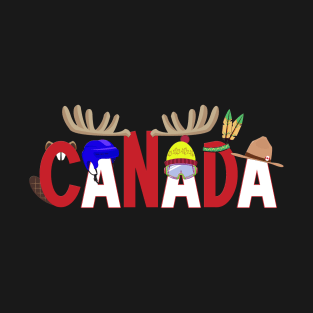 Canada Pride Symbols with Canadian Maple Leaf for Canada Day T-Shirt